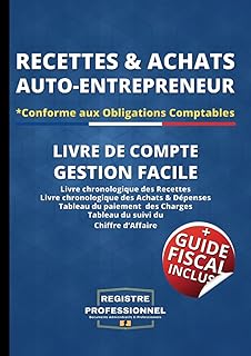 Auto-Entrepreneur Recettes Achats: Livre de Compte Auto-Entrepreneurs Micro-Entrepreneurs Associations Professions libérales et pour ...